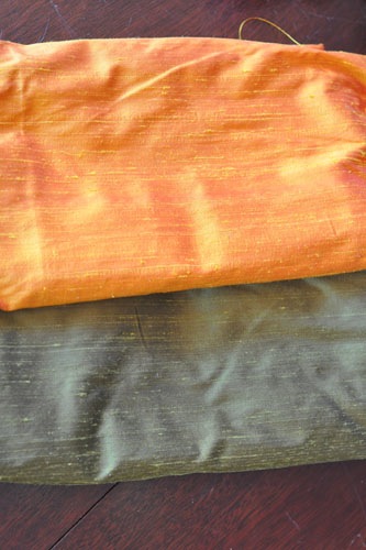 Two silk dupioni